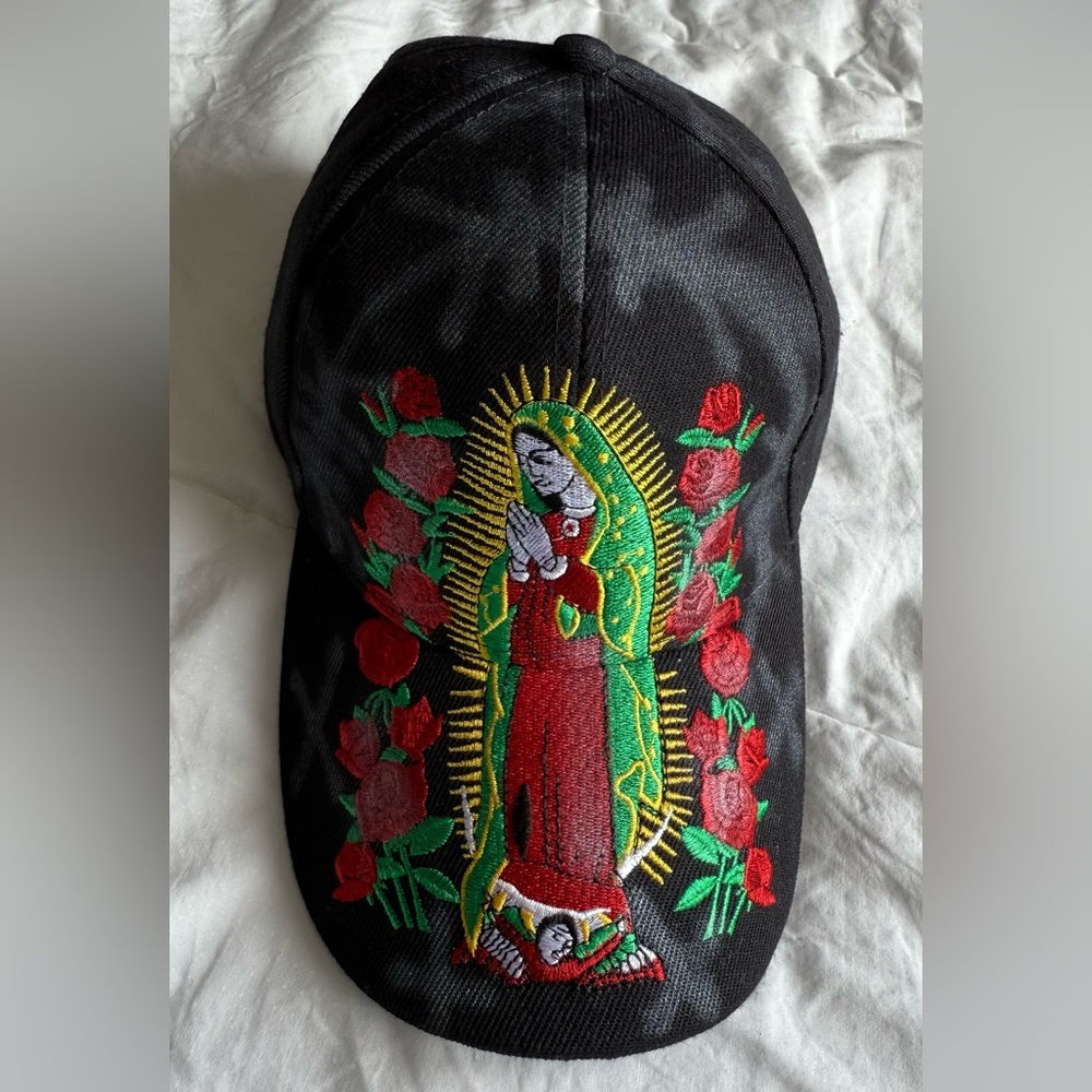 Embroidered Black Religious Design Cap